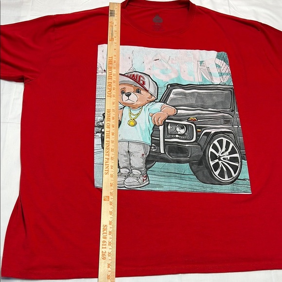 Launder red adult graphic tee hustle 5XL short sleeve crew neck - Picture 11 of 16